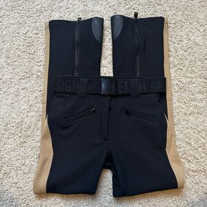 Goldbergh Pippa Runner Ski Pants Black Tan Mocha Waterproof US 8